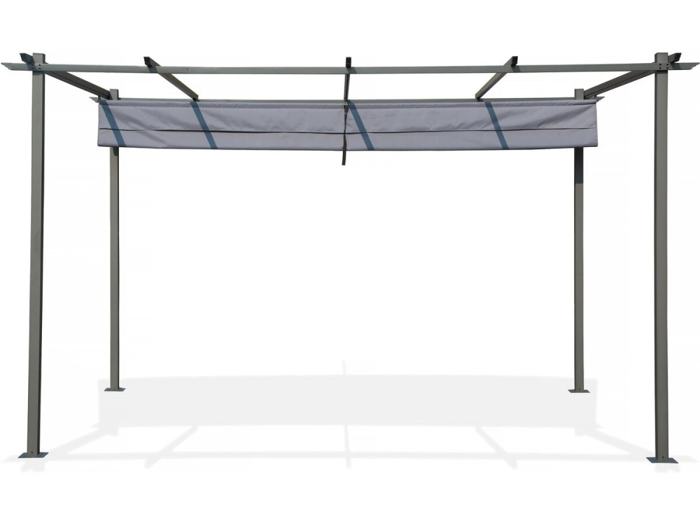 Metallpergola mit ausziehbarem Dach - 3 x 4 m - Anthrazitgrau