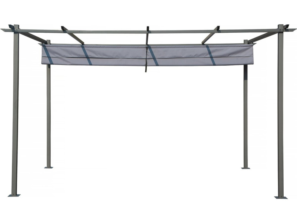 Metallpergola mit ausziehbarem Dach - 3 x 4 m - Anthrazitgrau