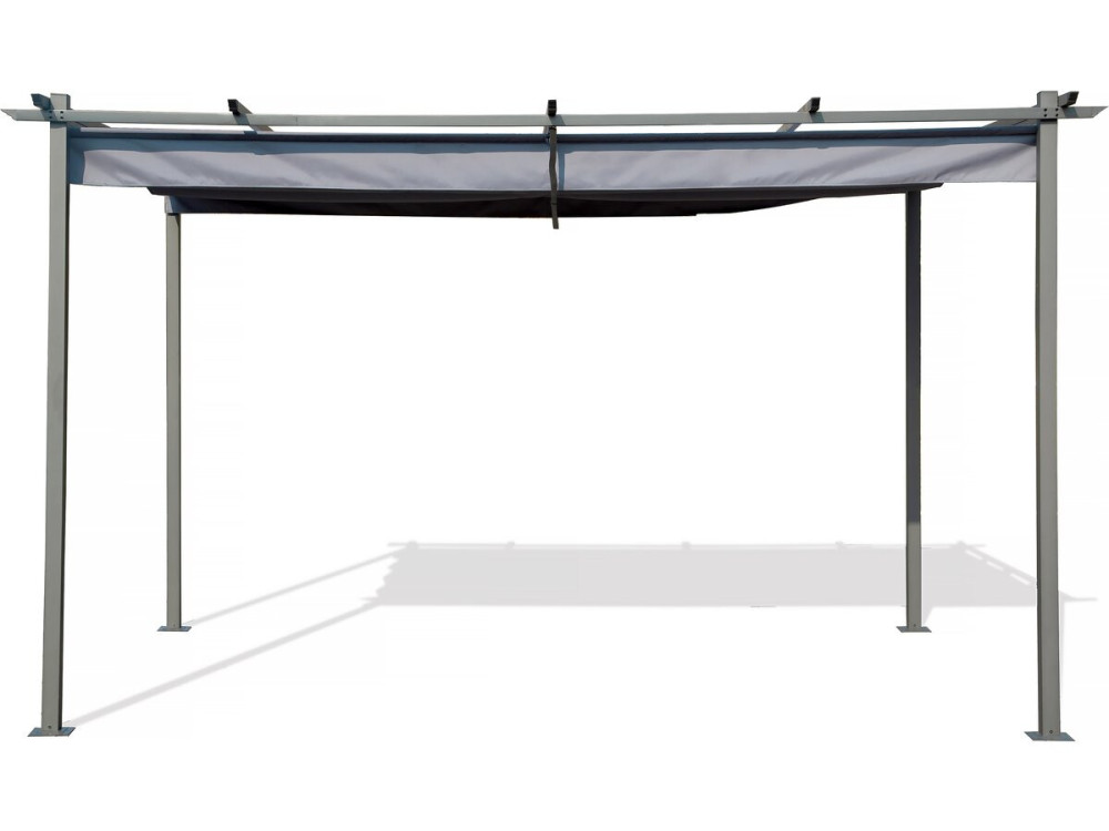 Metallpergola mit ausziehbarem Dach - 3 x 4 m - Anthrazitgrau