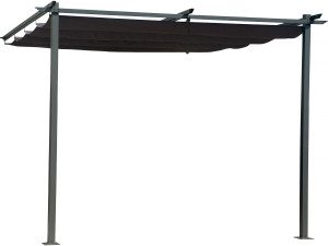 Anbaupergola mit ausziehbarem Dach - 3 x 3 m - Anthrazitgrau