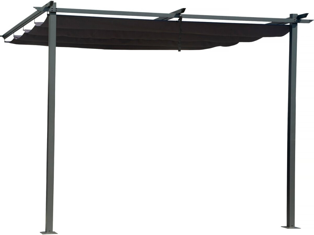 Anbaupergola mit ausziehbarem Dach - 3 x 3 m - Anthrazitgrau