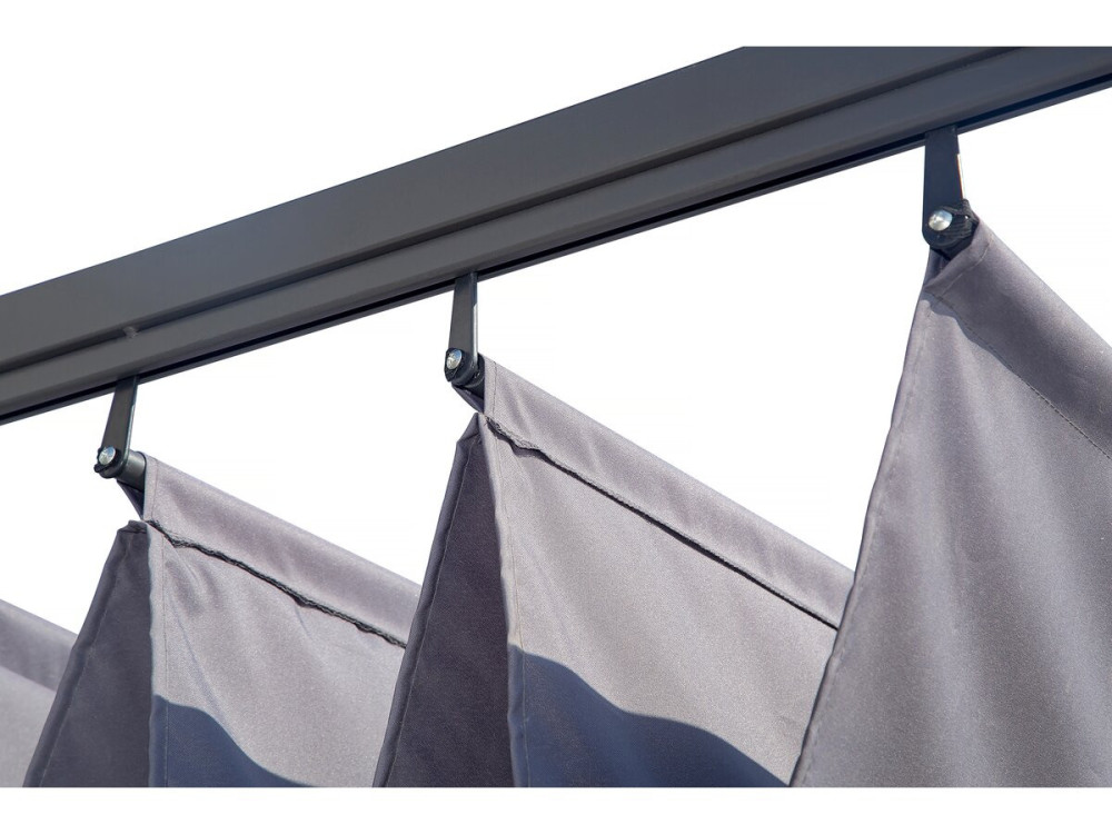 Anbaupergola mit ausziehbarem Dach - 3 x 3 m - Anthrazitgrau