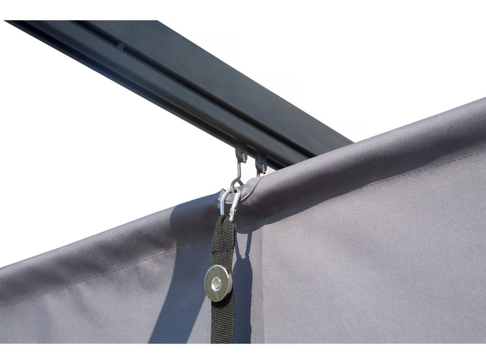Anbaupergola mit ausziehbarem Dach - 3 x 3 m - Anthrazitgrau