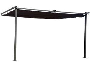 Anbaupergola mit ausziehbarem Dach -  3 x 4 m - Anthrazitgrau