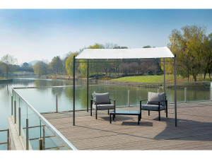 Metallpergola mit Neigung - 3 x 2,5 m - Beige 2