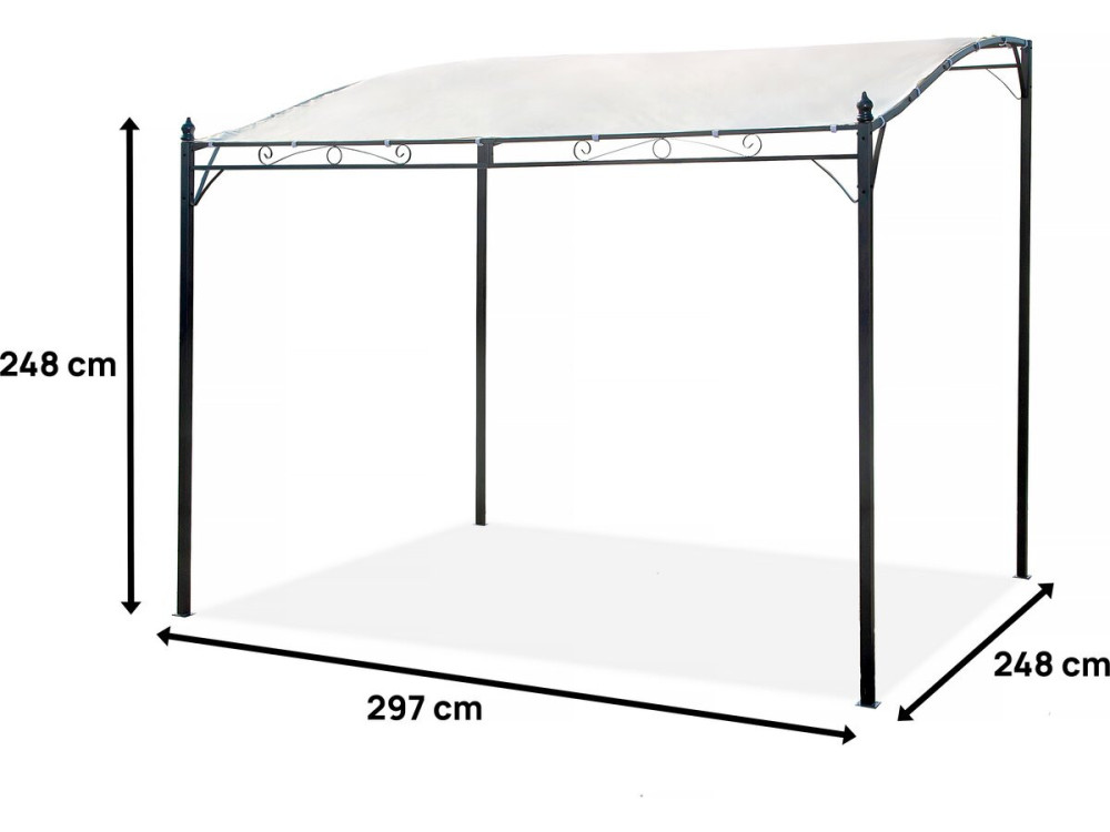 Metallpergola mit Neigung - 3 x 2,5 m - Beige