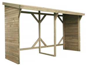 Holzunterstand - 2,5 m² - 2,78 x 0,90 x 1,85 m- 5 Raummeter