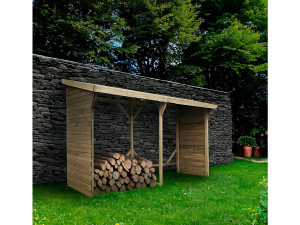 Holzunterstand - 2,5 m² - 2,78 x 0,90 x 1,85 m- 5 Raummeter 2