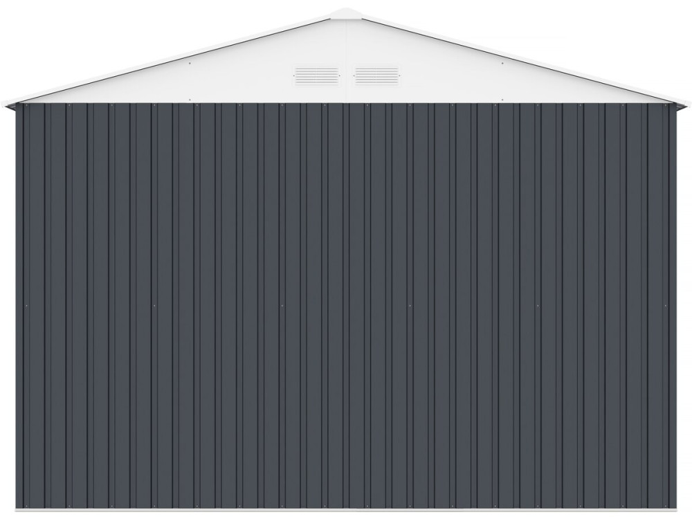 Metallgarage „Houston“ - 18,56 m² mit Dachrinne und Wasserauffangbecken - Anthrazit