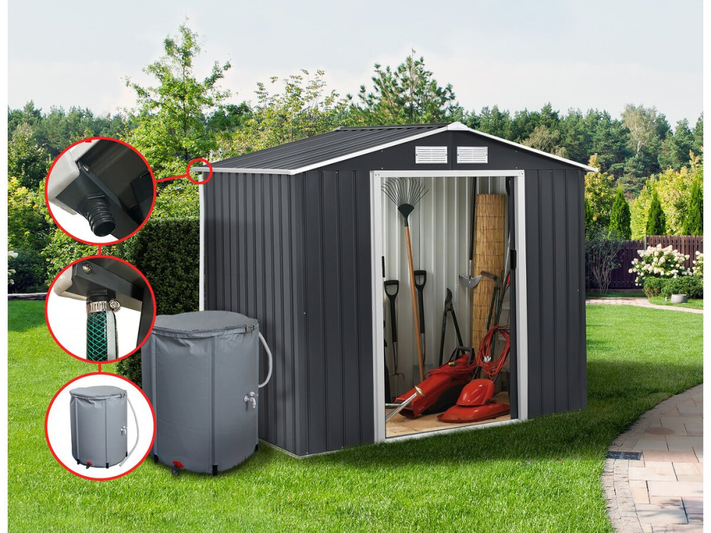 Dachrinne für Gerätehaus aus Metall 2 bis 6 m2