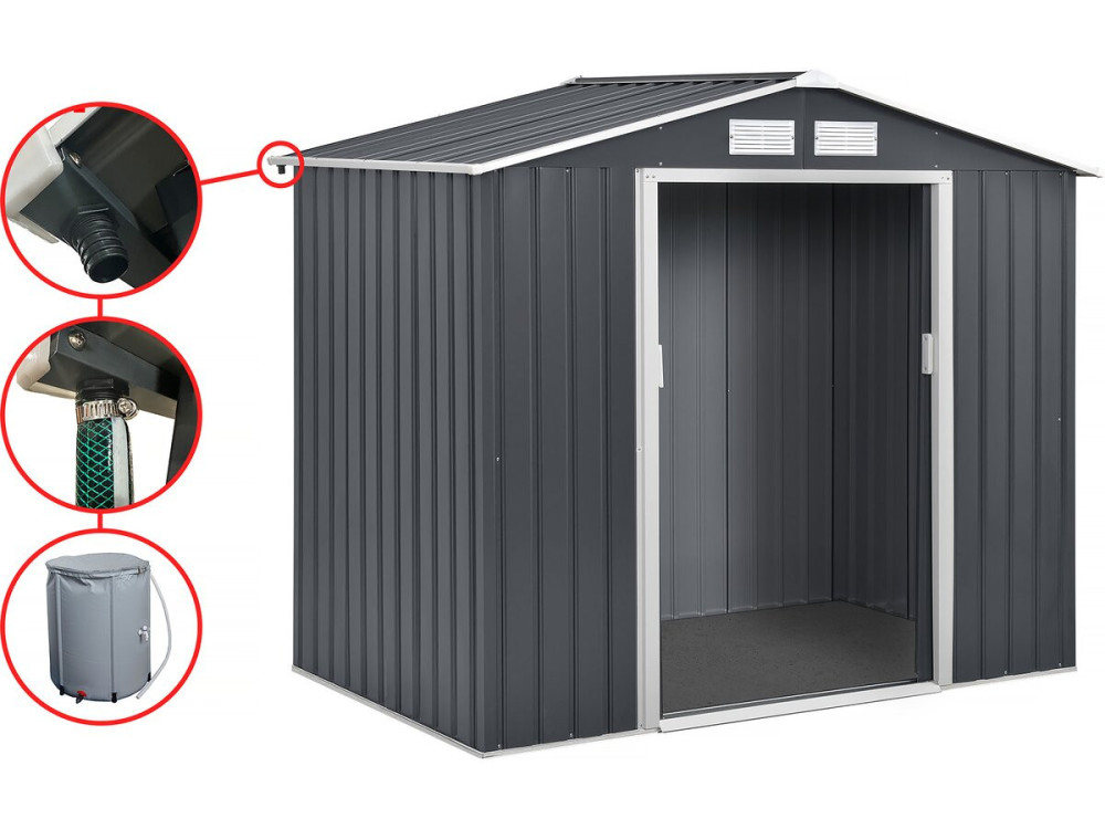 Dachrinne für Gerätehaus aus Metall 2 bis 6 m2