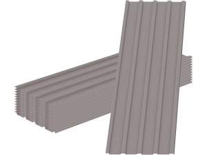 12 verzinkte Stahlbleche "Atlanta" - 129 x 42 cm - Taupe