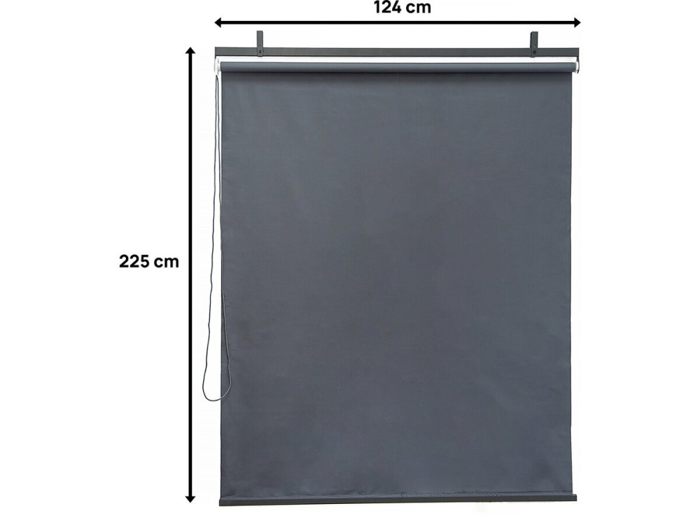 3er-Set ausziehbare Markisen aus Metall - 124,5 x 225 cm - Anthrazitgrau