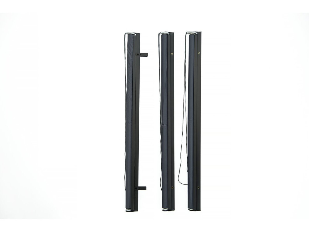3er-Set ausziehbare Markisen aus Metall - 124,5 x 225 cm - Anthrazitgrau
