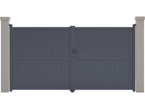 Gartentor aus Aluminium "Maurice" - 349,5 x 180,9 cm - Grau