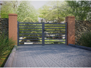 Aluminium-Portal "Martin" - 340 x 180 cm - Grau 2
