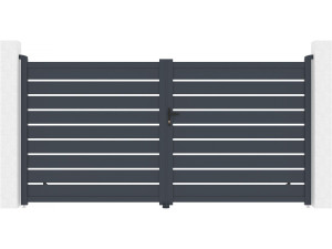 Aluminium-Doppeltür-Portal "Bastien" - 350 x 176 cm - Anthrazit
