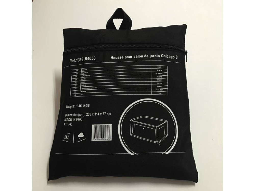 Schutzhülle für Gartenlounge - 235 x 114 x 77 cm - Schwarz