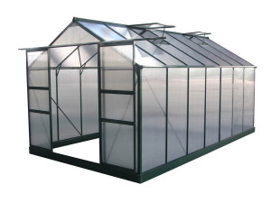 Gartengewächshaus aus Polycarbonat "Dahlia" Tannengrün 13,29 m²