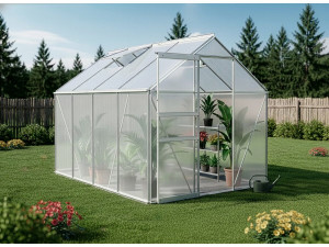 Sockel aus verzinktem Stahl für Gartengewächshaus "Basilikum" - 4,75 m² - Grau 2