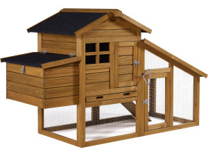 Hühnerstall "Clochette" mit Legenest aus Holz - Braun