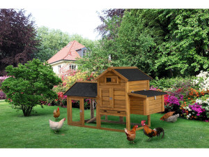 Hühnerstall "Poulette" mit Legenest aus Holz - Braun 2