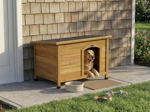 Hundehütte aus Holz „Max“ – 85 x 57 x 58 cm – Braun 2