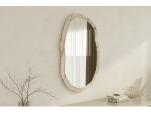 Holzspiegel "Lossa" - 52 x 86 cm - Beige marmoriert 2