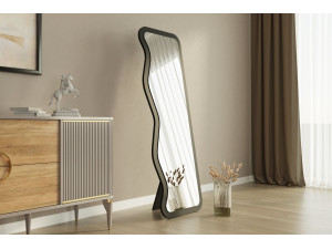 Holzspiegel "Asel" - 50 x 160 cm - Schwarz 2