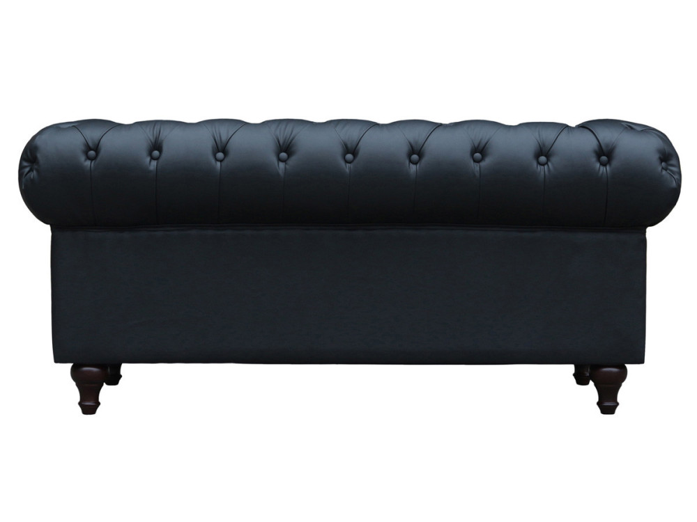 Chesterfield-Sofa "Aliza" - 157 x 82 x 70 cm - 2-Sitzer - Schwarz