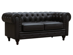 Chesterfield-Sofa "Aliza" - 157 x 82 x 70 cm - 2-Sitzer - Braun