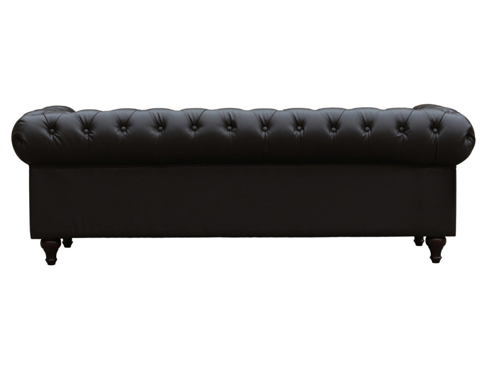 Sofa Chesterfield "Aliza" ohne Verstellfunktion - 204 x 80 x 58 cm - 3-Sitzer  - Braun