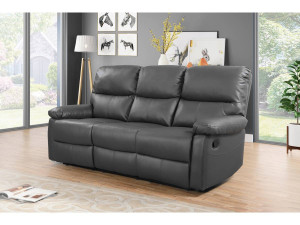 Relax-Sofa "Lincoln" - 197 x 89 x 103 cm - 3-Sitzer - Grau 2
