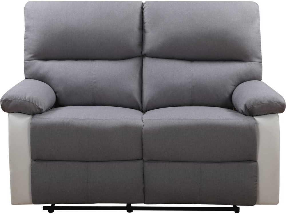 Relax-Sofa "Lincoln" - 147 x 89 x 103 cm - 2-Sitzer - Weiß / Hellgrau