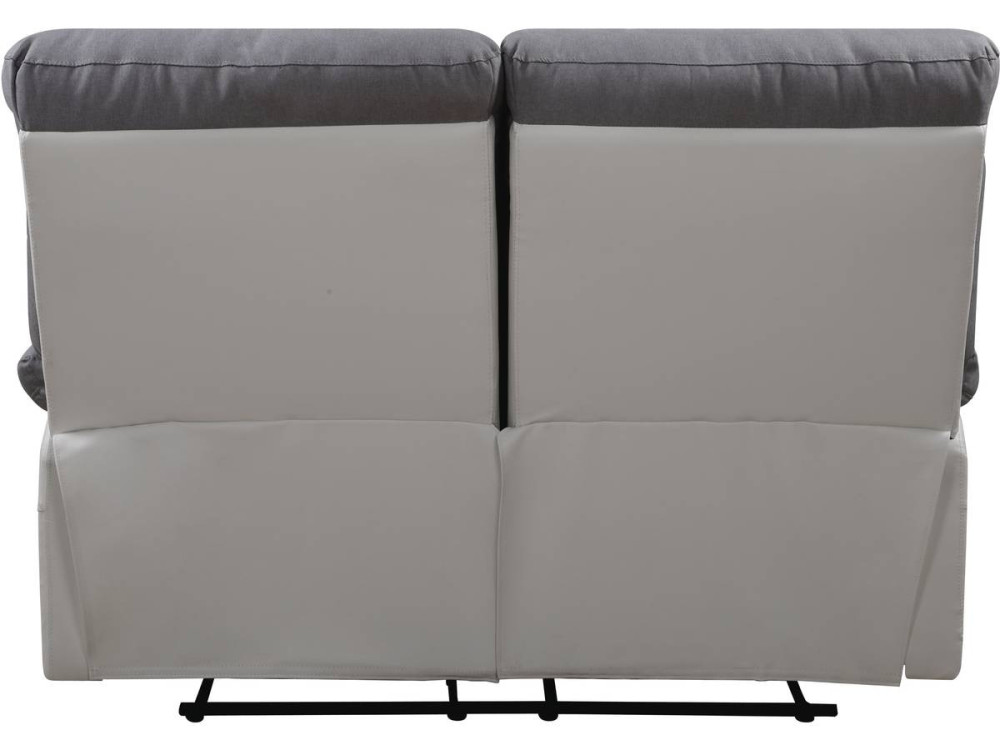 Relax-Sofa "Lincoln" - 147 x 89 x 103 cm - 2-Sitzer - Weiß / Hellgrau