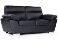 Ledersofa aus rekonstituiertem Leder und PVC "Dallas" - 169 x 88 x 90 cm - 2-Sitzer - Schwarz