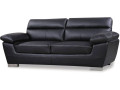 Ledersofa aus rekonstituiertem Leder und PVC "Dallas" - 210 X 88 X 90 cm - 3-Sitzer - Schwarz