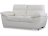 Ledersofa aus rekonstituiertem Leder und PVC "Dallas" - 169 x 88 x 90 cm - 2-Sitzer - Weiß
