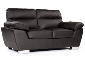 Ledersofa aus rekonstituiertem Leder und PVC "Dallas" - 169 x 88 x 90 cm - 2-Sitzer - Schokolade
