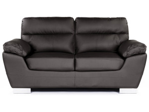 Ledersofa aus rekonstituiertem Leder und PVC "Dallas" - 169 x 88 x 90 cm - 2-Sitzer - Schokolade 2