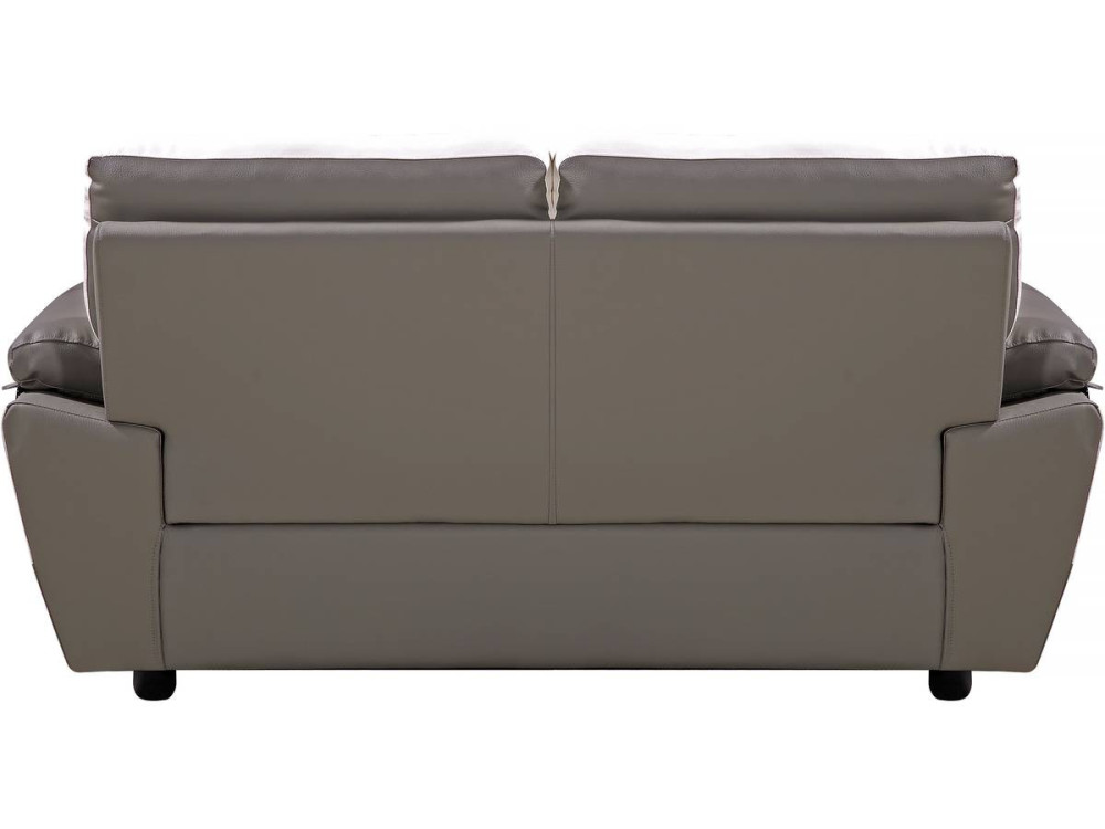 Sofa aus rekonstituiertem Leder und PVC "Dallas" - 169 x 88 x 90 cm - 2-Sitzer - Weiß / Grau