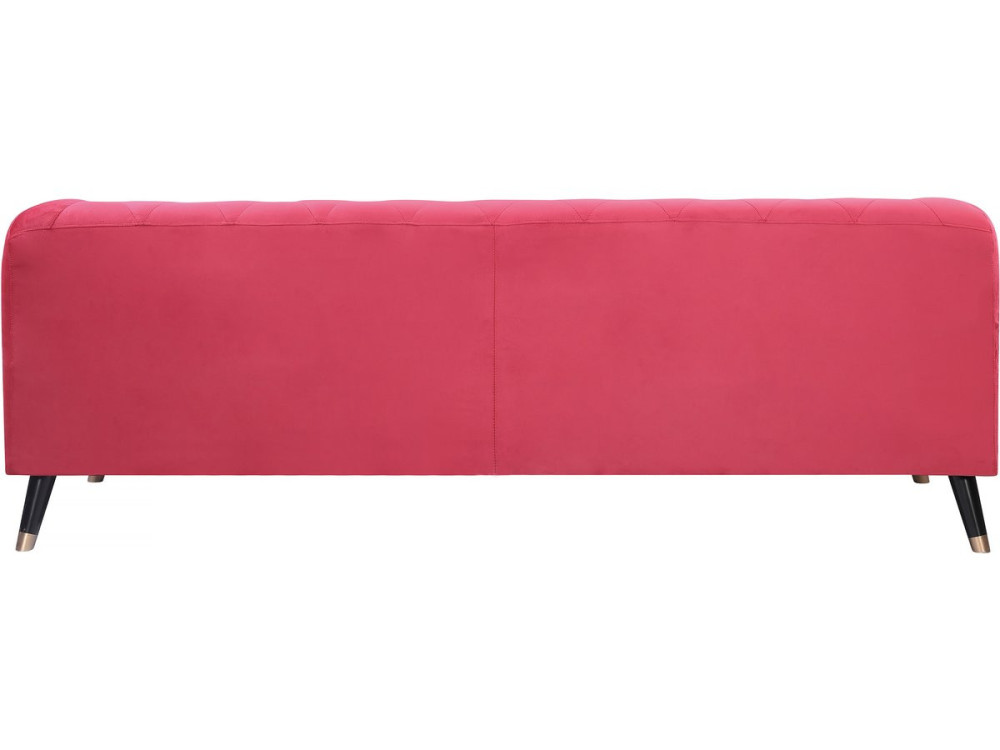 Sofa aus Samt "Gloria" - 216 x 86 x 76 cm - 3-Sitzer - Rot