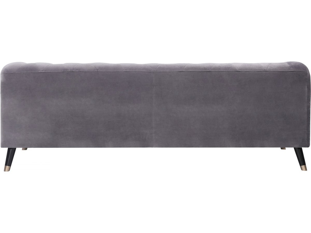 Sofa aus Samt "Gloria" - 216 x 86 x 76 cm - 3-Sitzer - Grau