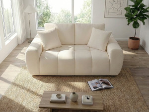 Bubble-Stoffsofa rechts "Leonie" - 2-Sitzer - Beige 2
