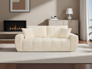 Bubble-Stoffsofa rechts "Leonie" - 3-Sitzer - Beige 2