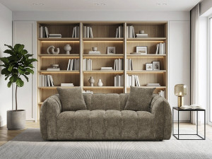 Gerades Stoffsofa im Bubble-Stil „Balzac“ – 3-Sitzer – Taupe 2