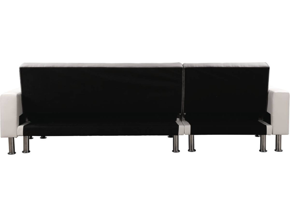 Ecksofa reversibel mit Schlaffunktion "Theo" - 258 x 82/147 x 82 cm - 4 Personen - Weiß / Grau