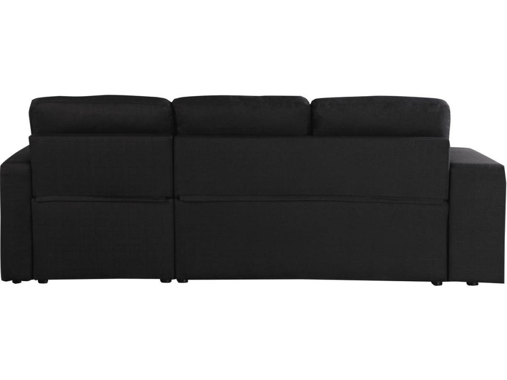 Ecksofa reversibel mit Schlaffunktion "Axel" - 3-Sitzer - Schwarz