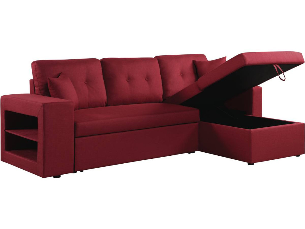 Ecksofa reversibel mit Schlaffunktion "Axel" - 3-Sitzer - Rot