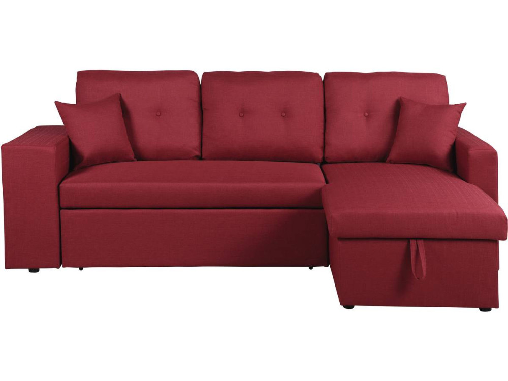 Ecksofa reversibel mit Schlaffunktion "Axel" - 3-Sitzer - Rot